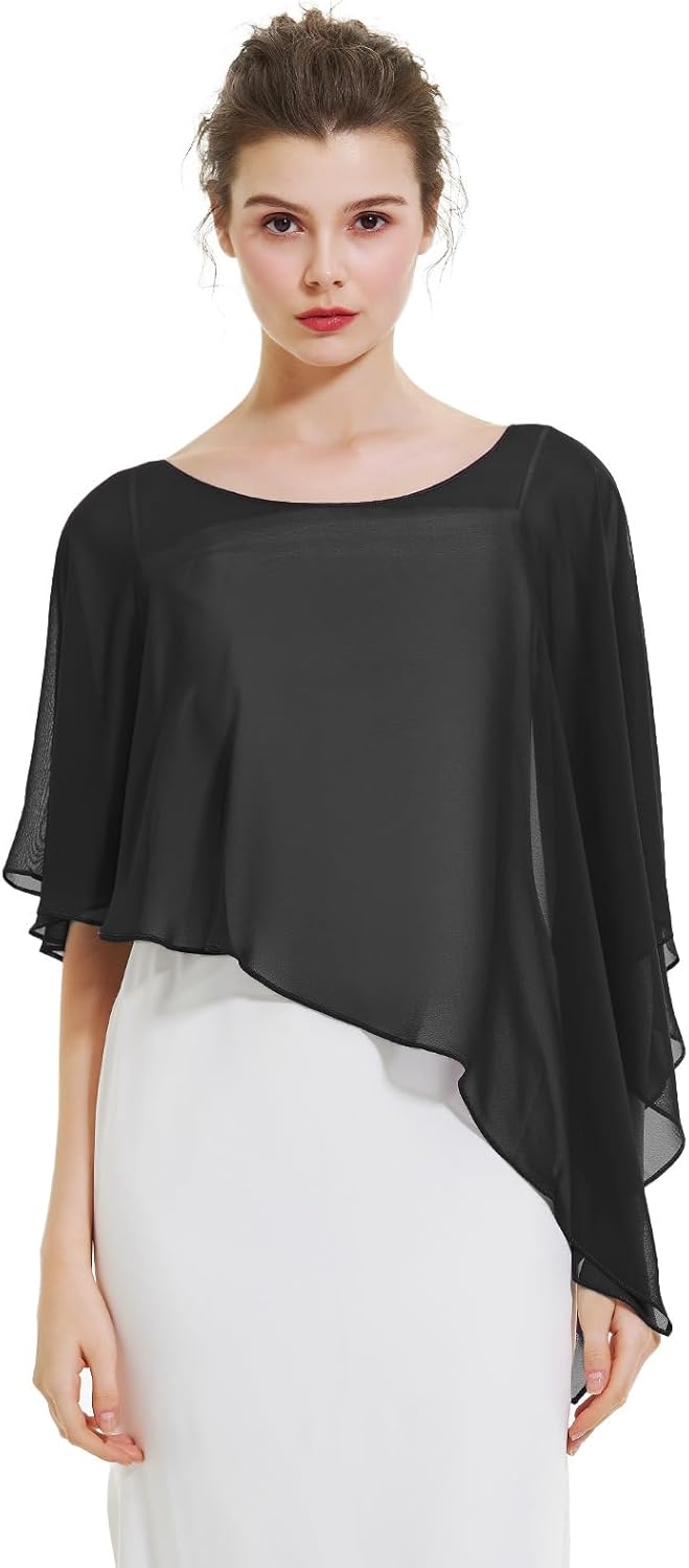 BEAUTELICATE Damen Chiffon Schal Stola Eleganten Cape Umhang für Braut Sommer Hochzeits Festliche Ab