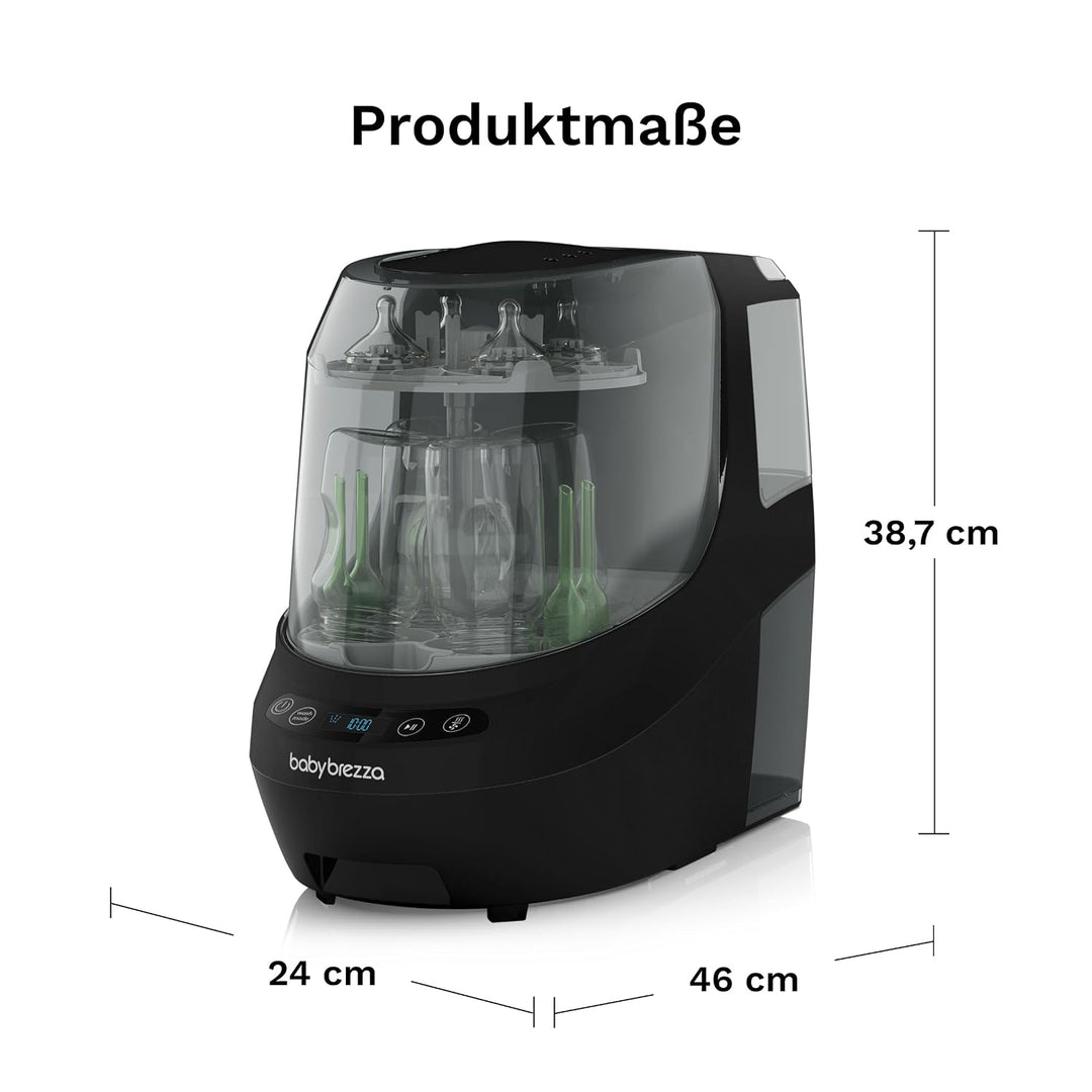 Baby Brezza Bottle Washer Pro Classic mit Strohhalm-Einsatz, schwarz