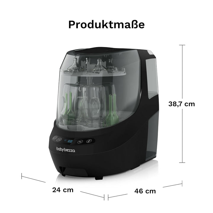 Baby Brezza Bottle Washer Pro Classic mit Strohhalm-Einsatz, schwarz
