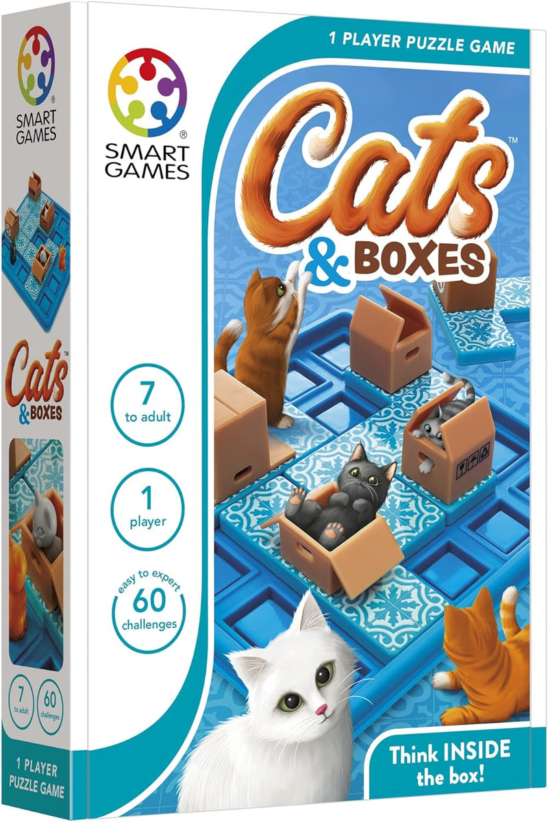 SmartGames - Cats & Boxes, Puzzle Game with 60 Challenges, 7+ Years, SG450
