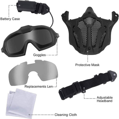 Taktische Airsoft Maske Und Balaclava Hut Maske Kit, Mit Nebel GogglesAustauschbare Transparente Und