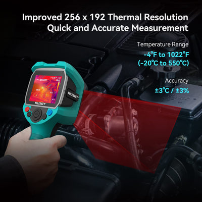Infrarot Wärmebildkamera,MiLESEEY Handheld Thermokamera 3,5 Zoll LCD-Anzeige,Wiederaufladbar,6 Palet