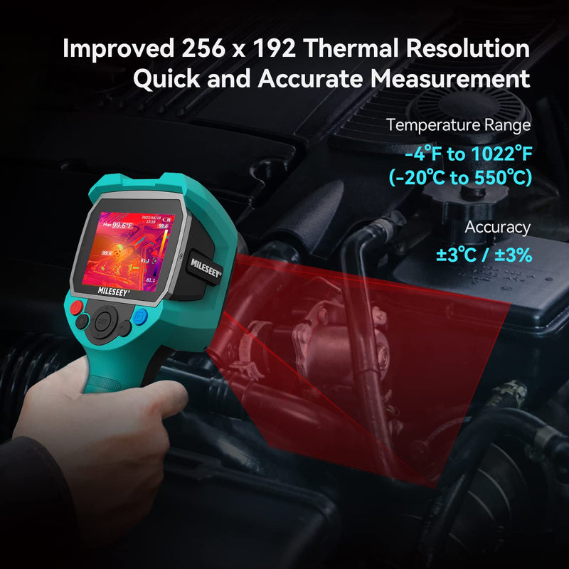 Infrarot Wärmebildkamera,MiLESEEY Handheld Thermokamera 3,5 Zoll LCD-Anzeige,Wiederaufladbar,6 Palet