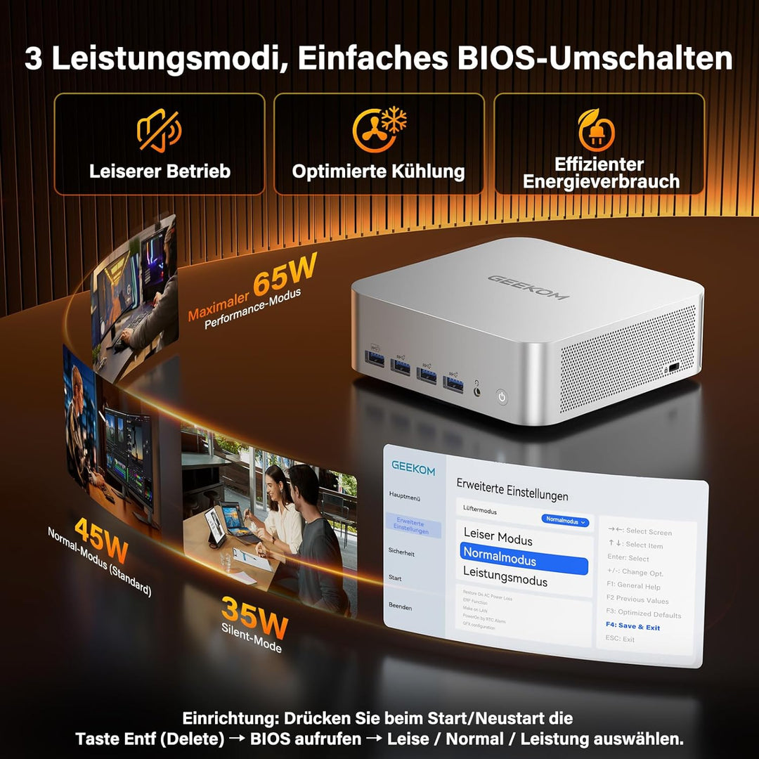 GEEKOM AI Mini PC A9 Max mit AMD Ryzen AI 9 HX 370(12C/24T, bis zu 5.1GHz), 32GB DDR5+ 2TB SSD, 2.5G