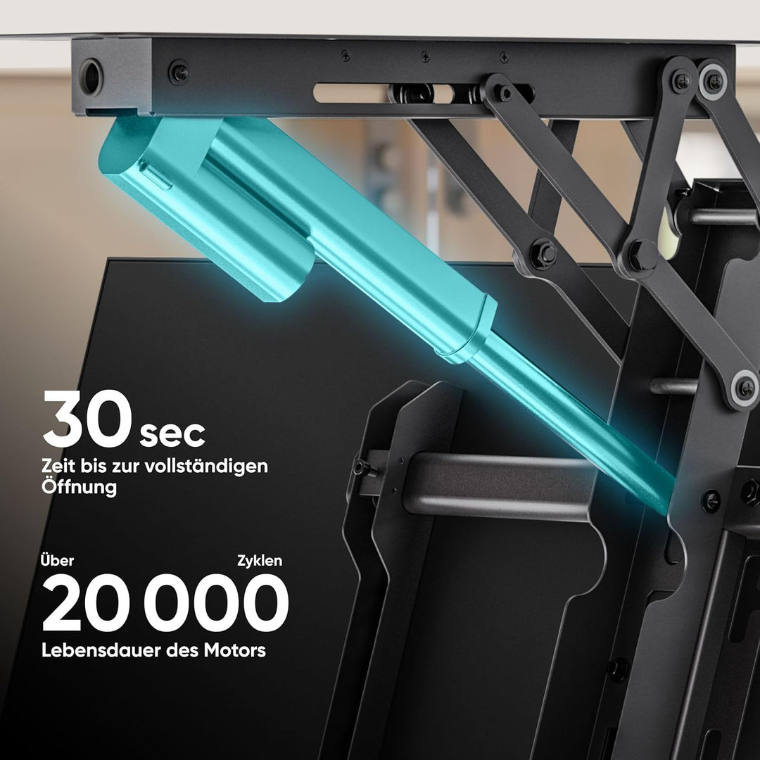 ONKRON TV Deckenhalterung elektrisch für 50-75 Zoll Fernseher bis 40 kg, TV Halterung Decke mit Fern
