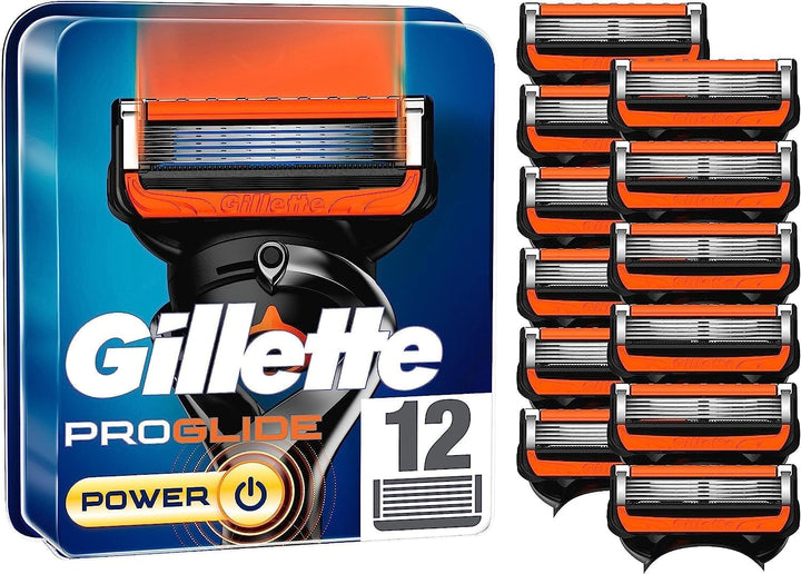Gillette ProGlide Power Rasierklingen, 12 Ersatzklingen für Nassrasierer Herren mit 5-fach Klinge Al