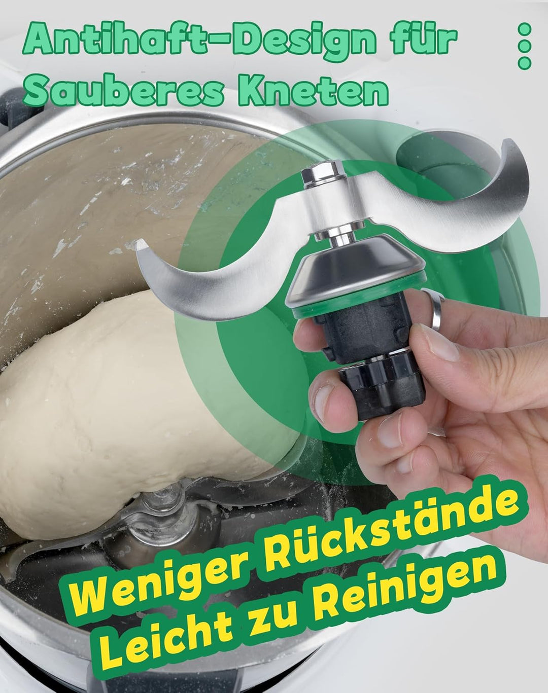 Teigmesser für Thermomix TM6 TM5 TM7– Edelstahl Teigmischmesser Mixmesser Ersatzteile mit Dichtring