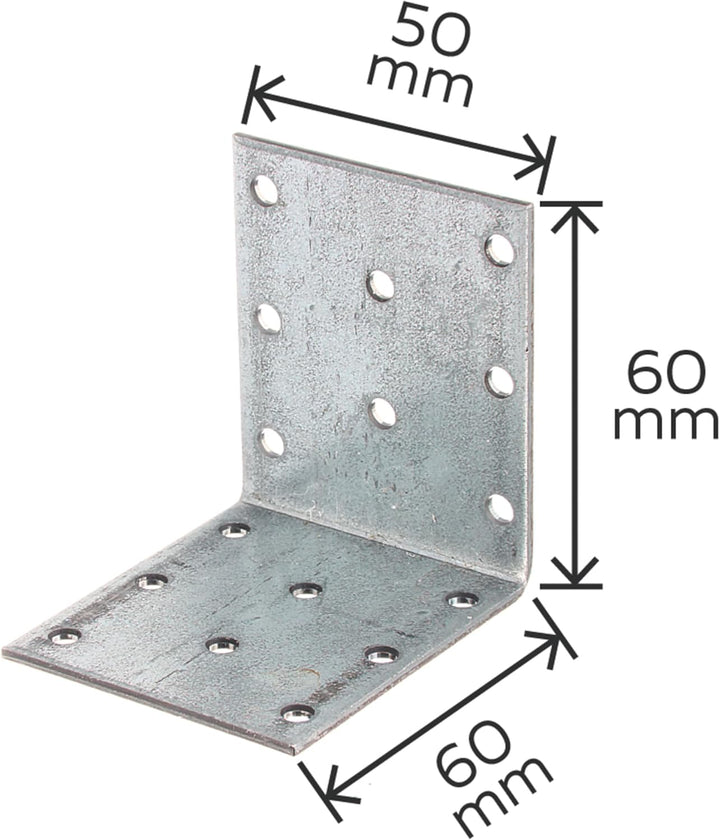 Alberts 847128 Lochplattenwinkel | sendzimirverzinkt | 60 x 60 x 50 mm | 50er Set 60 x 60 x 50 mm /