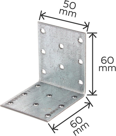 Alberts 847128 Lochplattenwinkel | sendzimirverzinkt | 60 x 60 x 50 mm | 50er Set 60 x 60 x 50 mm /
