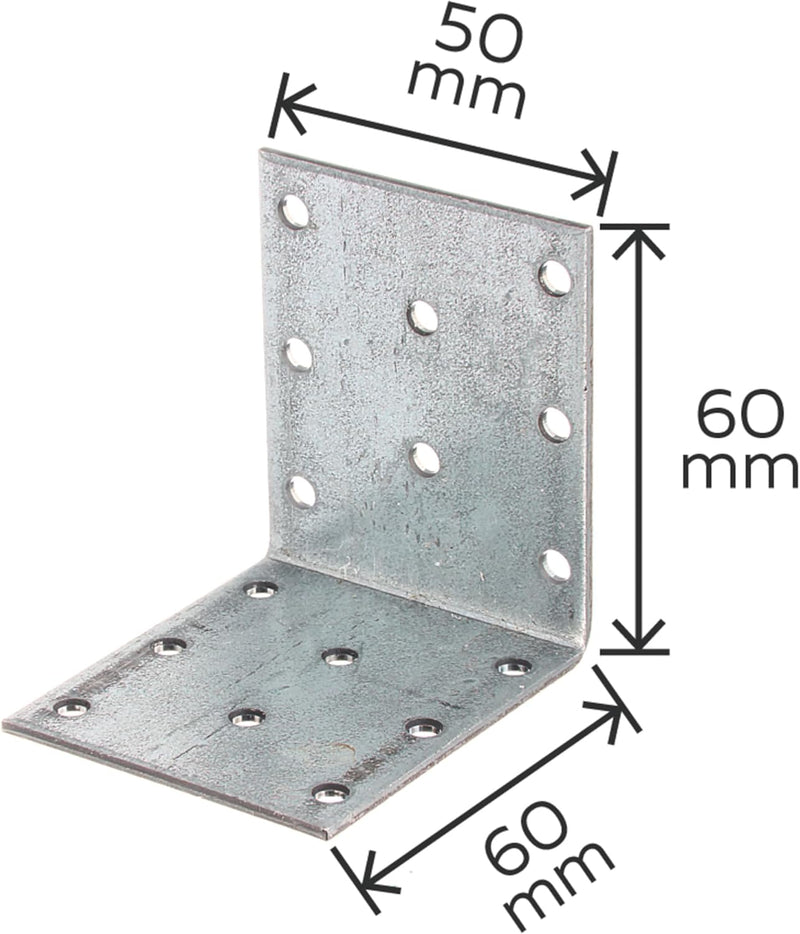 Alberts 847128 Lochplattenwinkel | sendzimirverzinkt | 60 x 60 x 50 mm | 50er Set 60 x 60 x 50 mm /