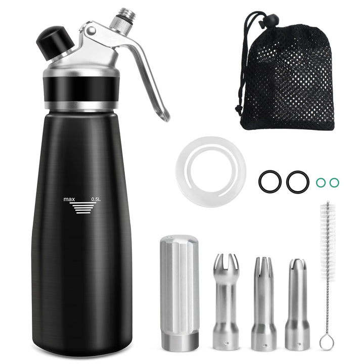ColCospie Sahnespender Geschenke,Sahnesyphon Aluminium 500ml für Schlagsahne,Cremes,Desserts und Sos