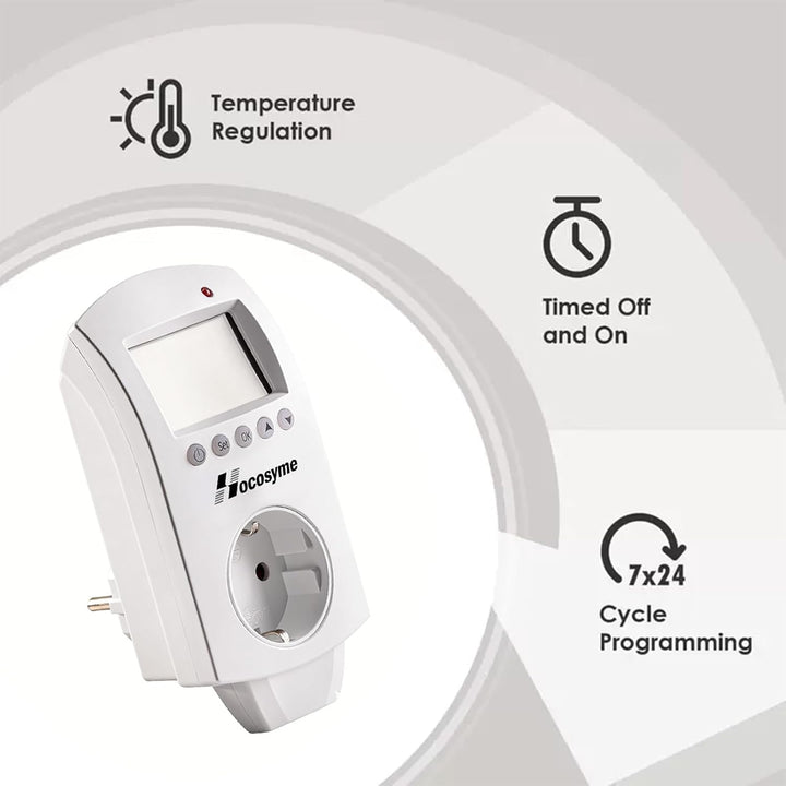 Hocosyme Infrarotheizung Thermostat Steckdose, Steckdosenthermostat Programmierbare für Elektrische