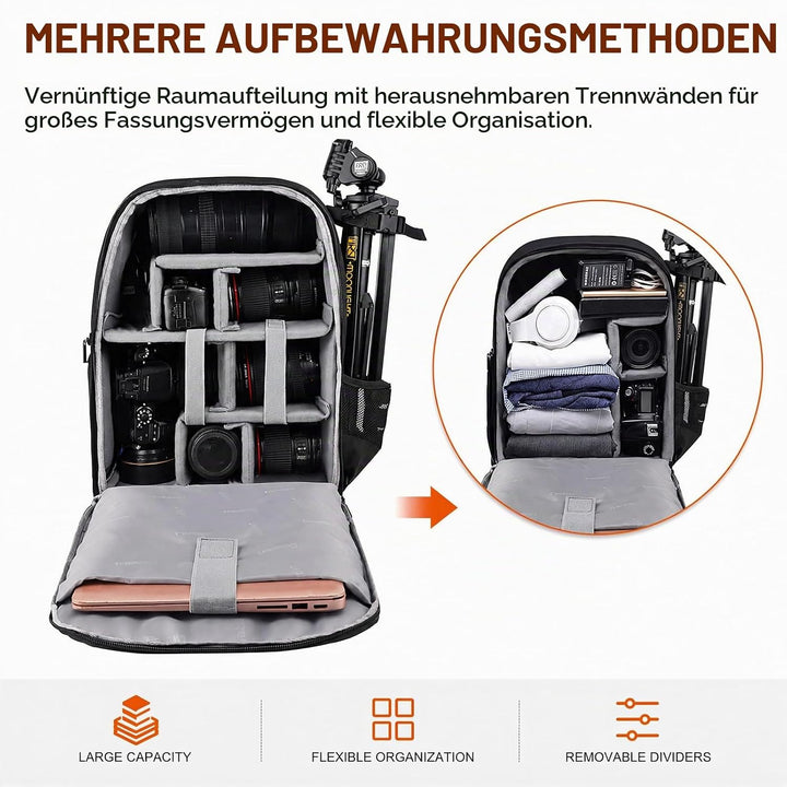 CADeN Professional Trolley Large Camera Backpack Bag for DSLR/SLR Mirrorless Camera Waterproof, Came