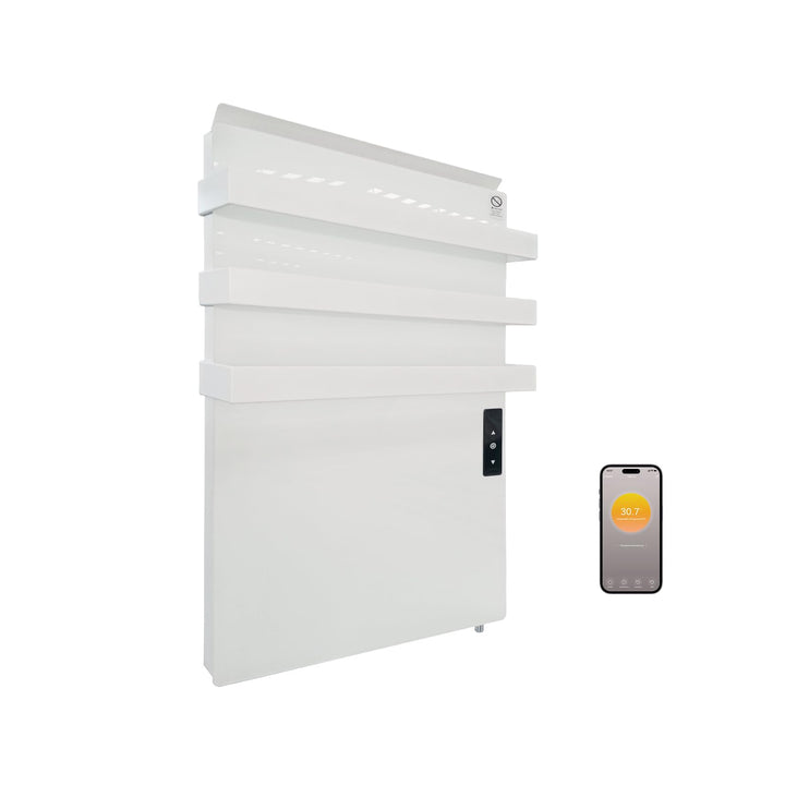 Infrarotheizung mit Thermostat 730 Watt, Bad-Heizkörper mit Handtuchhalter, Infrarot Wandheizung mit