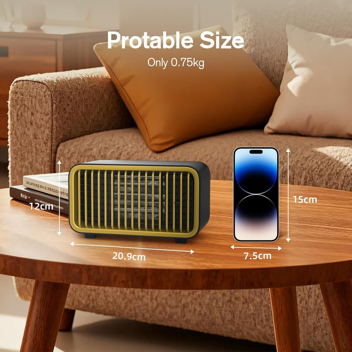 GARDTECH Heizlüfter Energiesparend, PTC Keramik Heizstrahler mit Kippschutz, 900 Watt Leiser Elektro