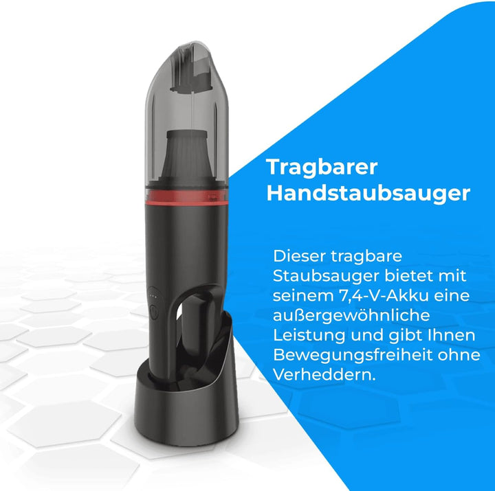 NK Mini Handstaubsauger Kabellos Portabel 6000 PA, 20 Minuten Laufzeit, Zubehör für Auto und Haus, W