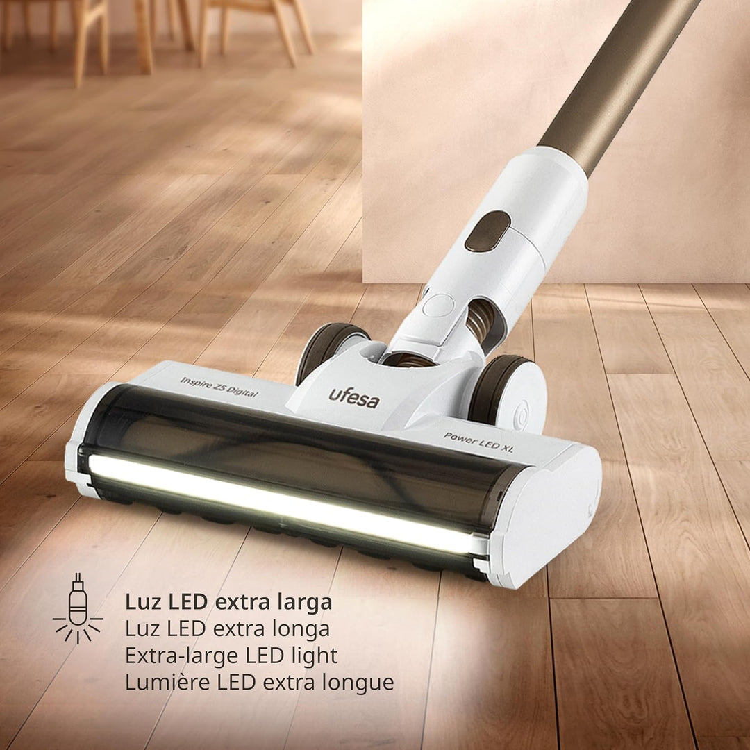 Ufesa Z5 Digital Akku Staubsauger, Selbstladender-Flexibler, 25.9V, LED Touchscreen, 25KPa, 300W, 40