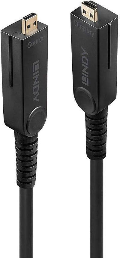 LINDY 38320 10m Fibre Optic Hybrid Micro-HDMI 18G Kabel mit abnehmbaren HDMI- & DVI-Steckern