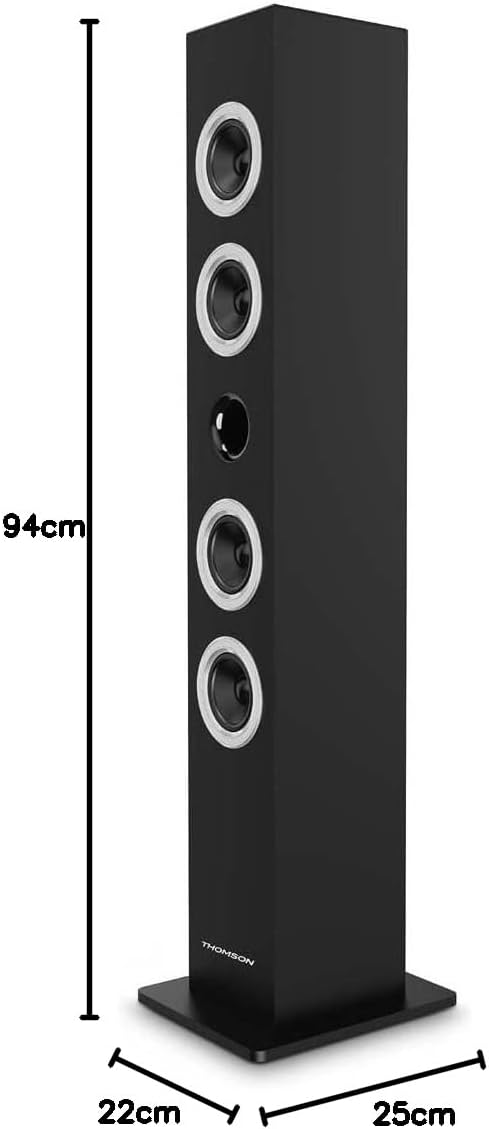 Thomson, Multimedia Tower with CD Player - Zwart Schwarz, Schwarz