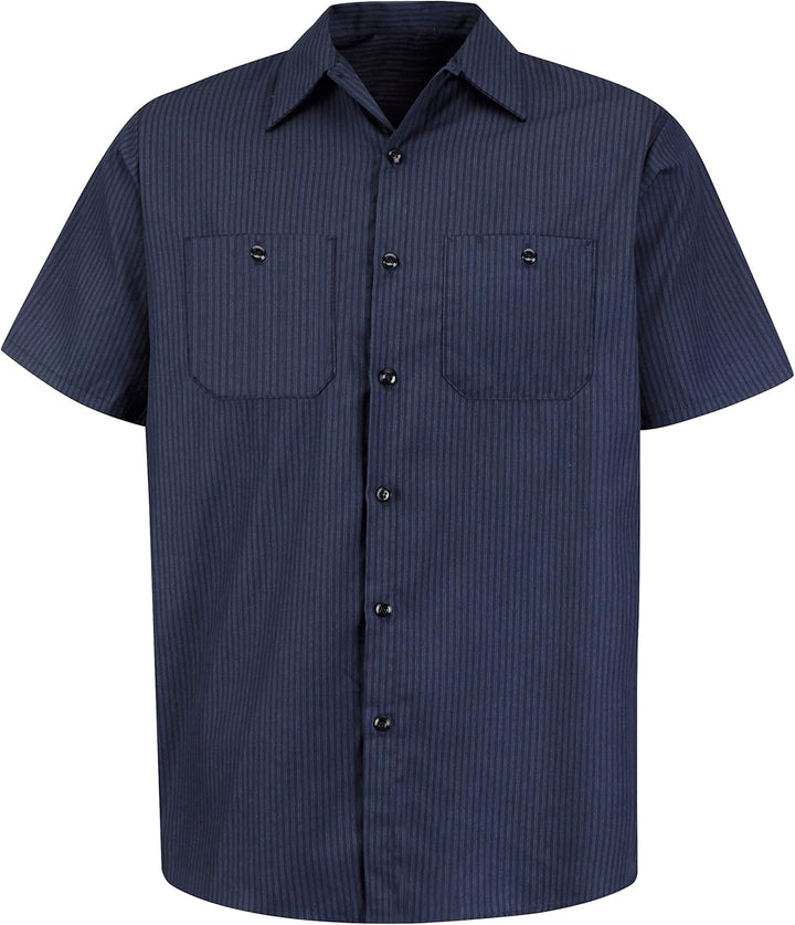 Red Kap Herren Men's Durastripe Performance Tech Work Shirt, Short Sleeve Button-Down-Arbeitshemd S