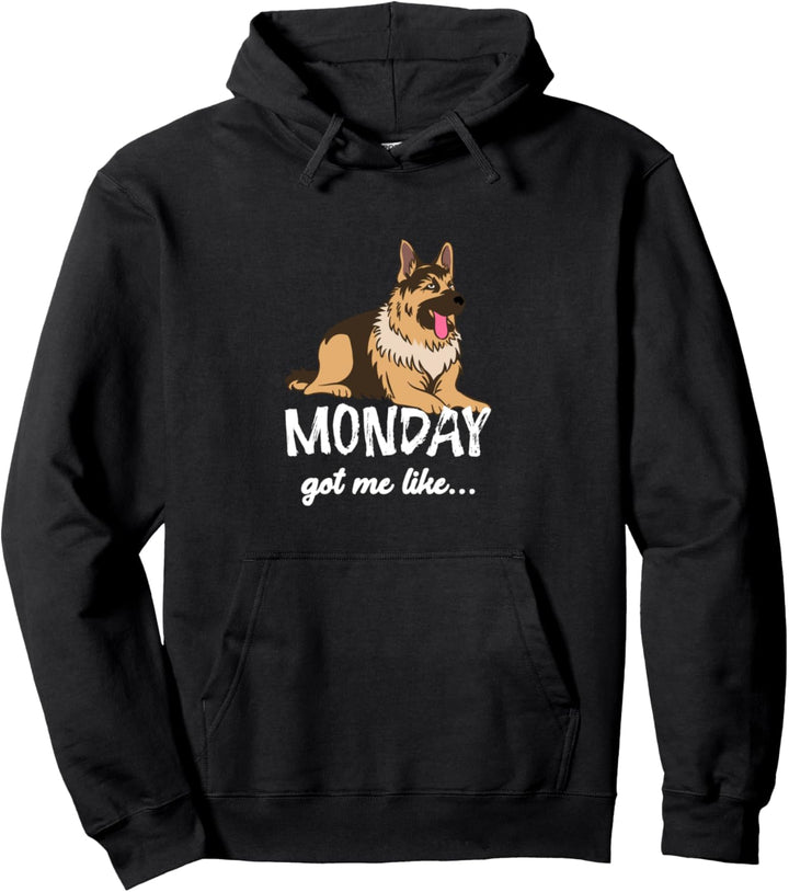 Montags bin ich wie ein belgischer Malinois-Hund Pullover Hoodie