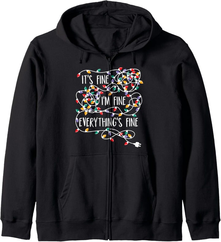 It's Fine I'm Fine Everything Is Fine Christmas Lights Kapuzenjacke