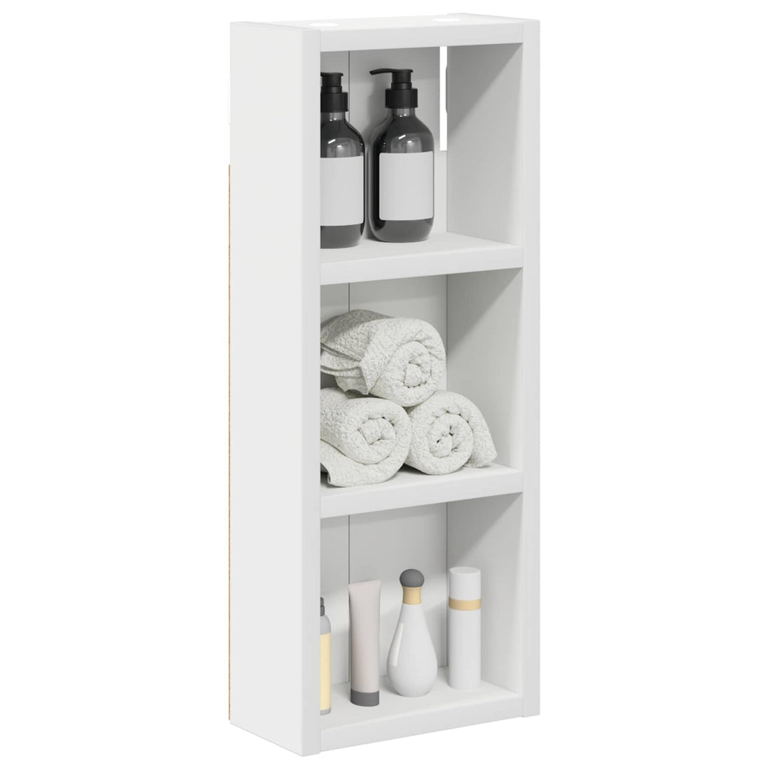 vidaXL Badezimmer-Wandschrank Weiss 20 x 10 x 50 cm Holzwerkstoff, Moderner Badschrank, rechteckiges