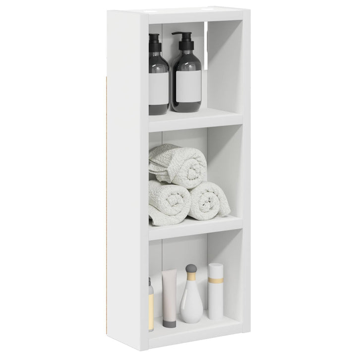 vidaXL Badezimmer-Wandschrank Weiss 20 x 10 x 50 cm Holzwerkstoff, Moderner Badschrank, rechteckiges
