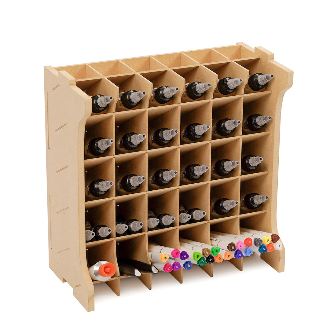 Bucasso Hölzern Modell Farbregal Organizer, Holzfarben Bastel-Farbregal MDF-Material für 30 Flaschen