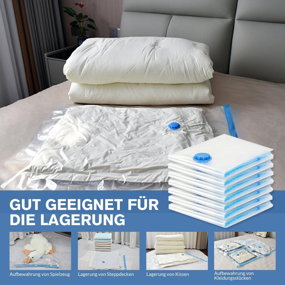 10 STK Vakuumbeutel für Kleidung – Wiederverwendbare Kleidungs Aufbewahrungsbeutel Vakuumbeutel, mit