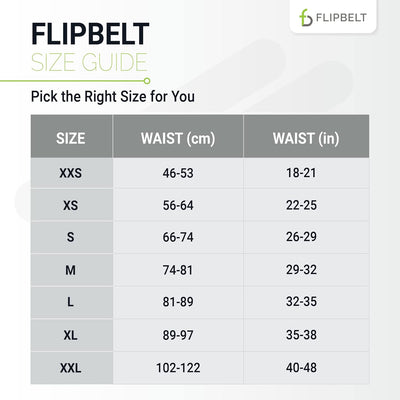 FlipBelt Zipper - Laufgürtel für Handy & kleines Zubehör - Sport-Bauchtasche für Damen und Herren L