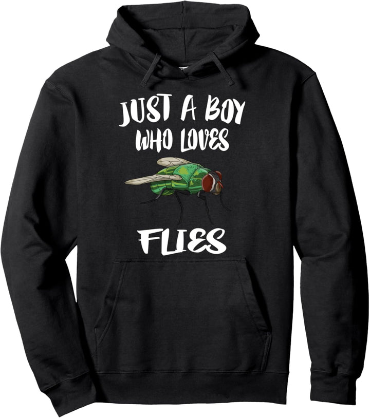 Just A Boy Who Loves Flies Insect Pullover Hoodie