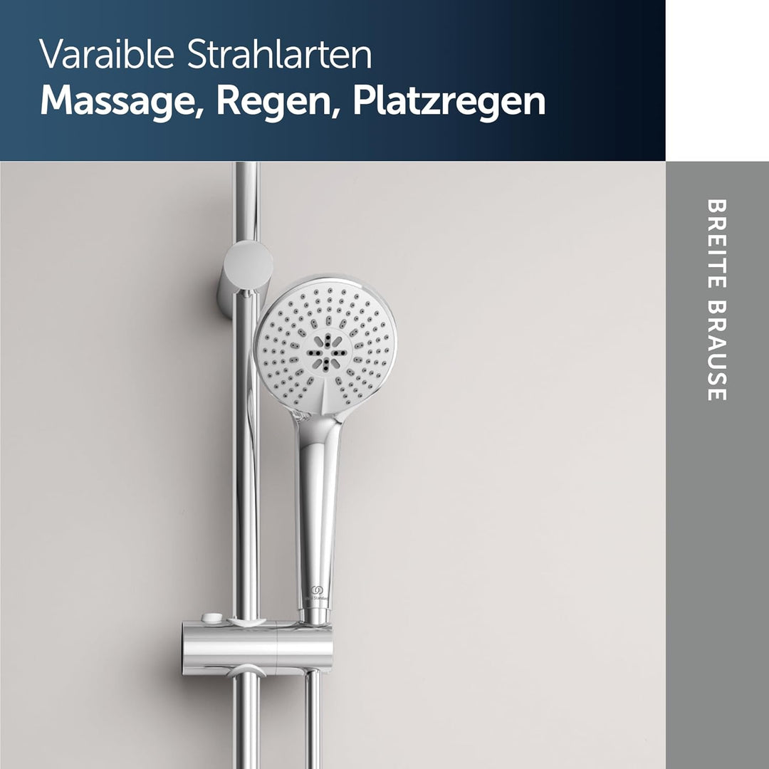 Brausestangen-Set Ideal Standard B9508AA, Serie M3 Smart, 720 mm Duschstange mit 100 mm Durchmesser
