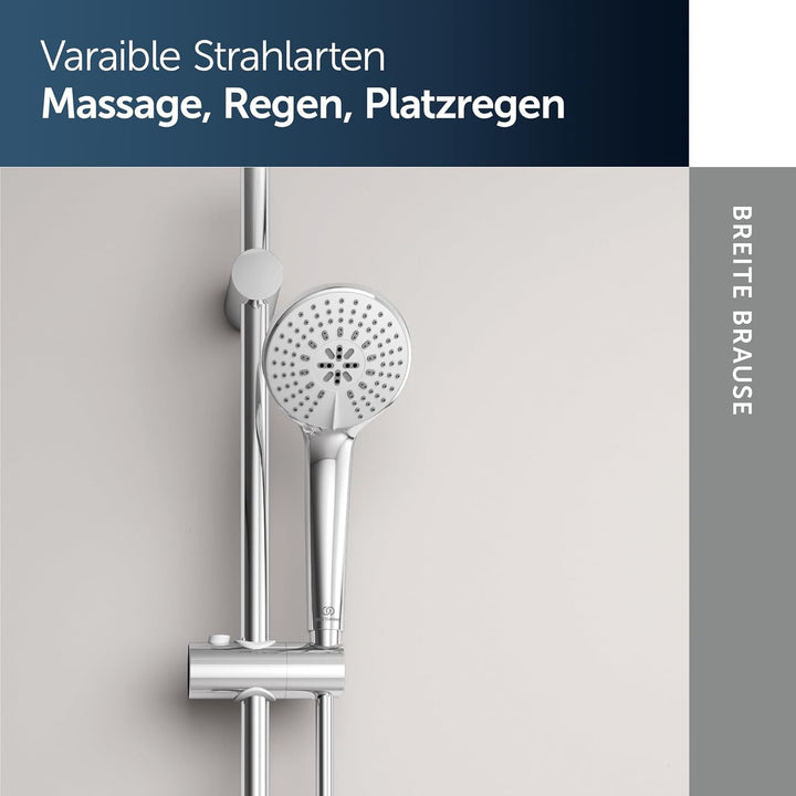 Brausestangen-Set Ideal Standard B9508AA, Serie M3 Smart, 720 mm Duschstange mit 100 mm Durchmesser