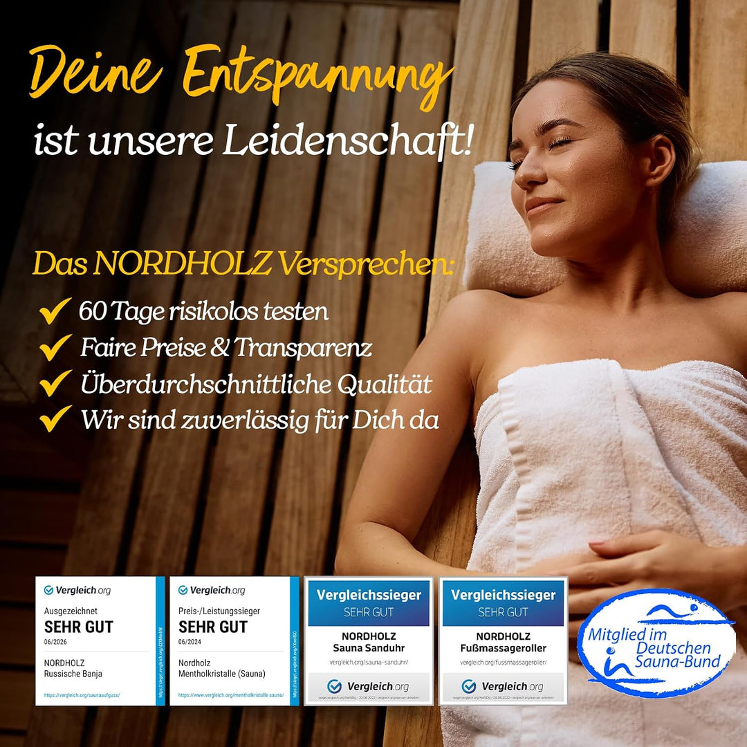 NORDHOLZ® Saunaaufguss Discovery Box 24x10ml BIO [NATURREINE ÄTHERISCHE BIO-ÖLE] Sauna Aufgussmittel