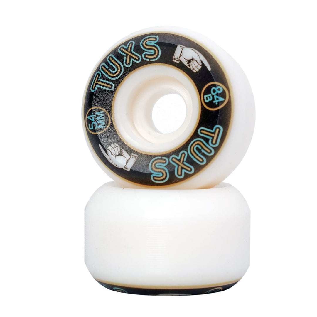 TUXS Skateboard Rollen 54mm 84B Härte Pro Side Cut SHR Premium Kugellager Wheels Räder für Skateboar