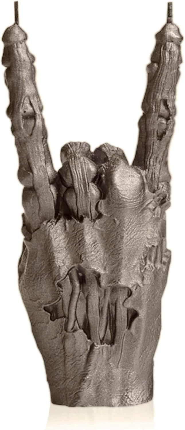 Candellana Kerze RCK Zombie Hand Low Poly, Höhe: 22,2 cm, Handgemacht in der EU Brass, Brass