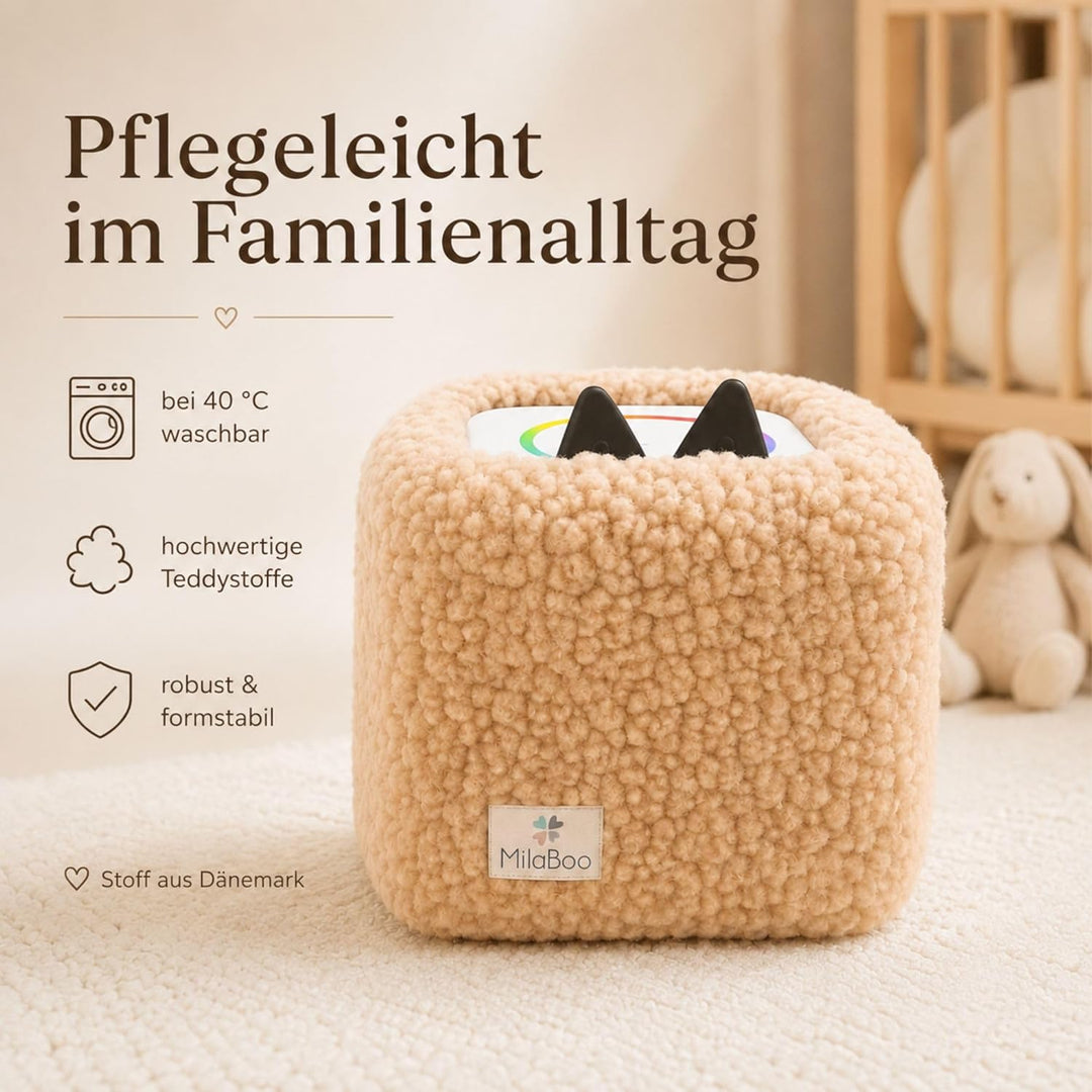hochwertiger Teddybezug für Toniebox 1 und 2 – Handgefertigt in Deutschland, mit weichem Teddystoff,