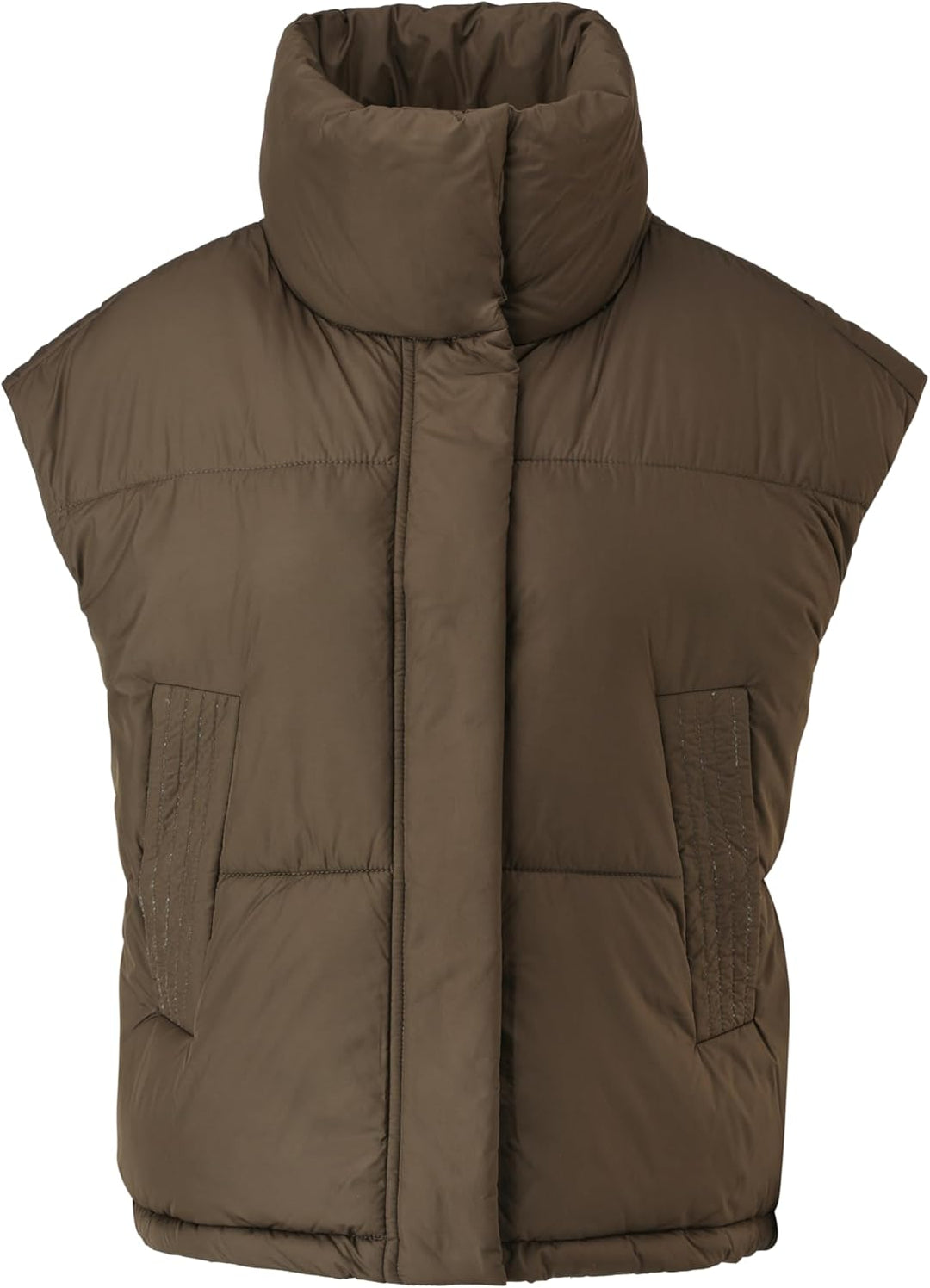 s.Oliver Steppweste mit Stehkragen, XL Khaki/Oliv