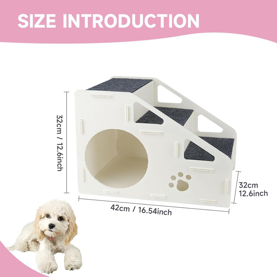 Hundetreppe - rutschfeste Treppen für kleine Haustiere | 4 Stufen Rampe Für Tierhaus | für Innenbere