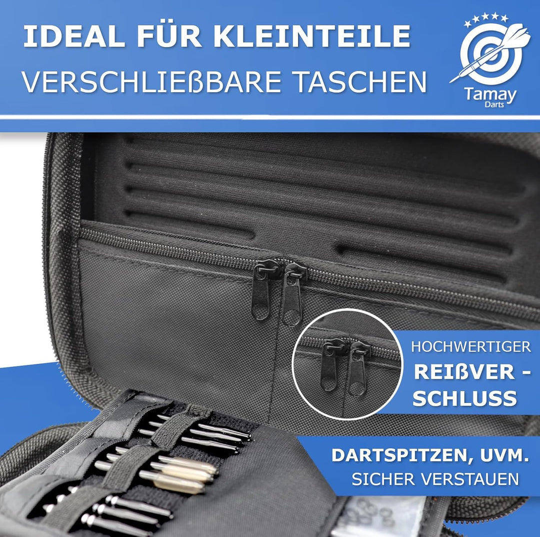 Darttasche Premium I Optimaler halt für 6 Steeldarts oder Softdarts I Dart Tasche zum Schutz Ihrer D