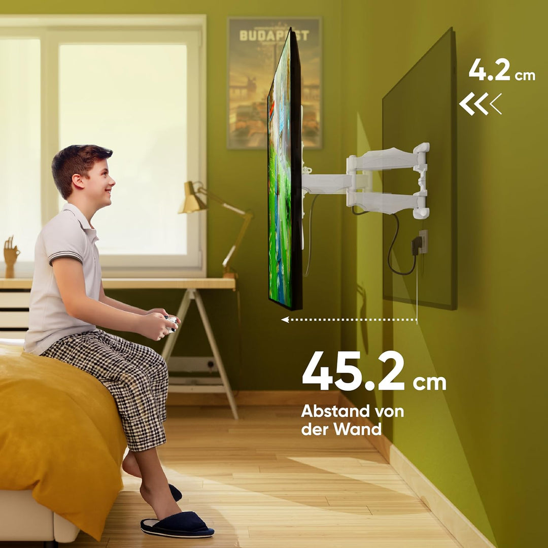 ONKRON TV Wandhalterung schwenkbar für 37-70 Zoll Bildschirm bis 36,4 kg, TV Halterung ausziehbar ne