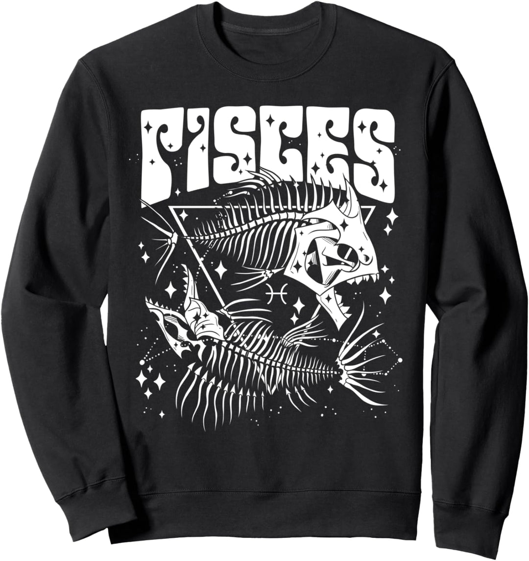 Blackcraft Sternzeichen Fische Schädel Meerwasser Hexe Sweatshirt