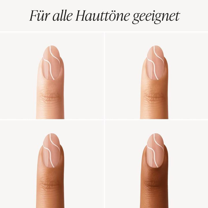 DOONAILS Soft Gel Press On Nails 30er Set White Swirl abgerundete Form Round Beige Weiss Nägel zum A