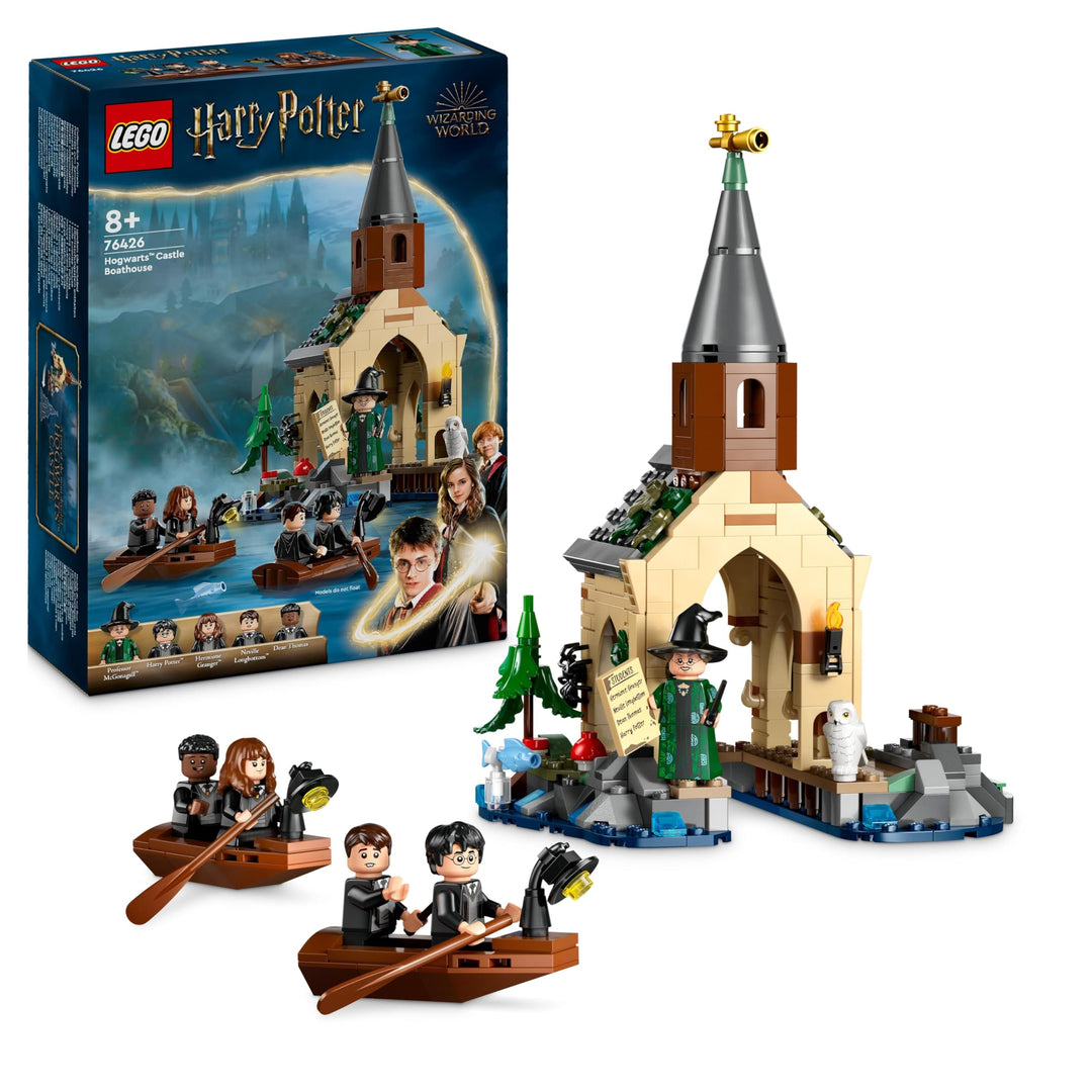 LEGO Harry Potter Bootshaus von Schloss Hogwarts Spielzeug-Modell für Kinder, beinhaltet 2 baubare B