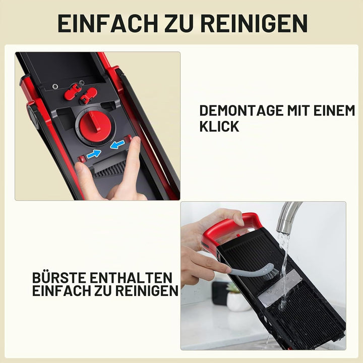 ONCE FOR ALL Gemüseschneider mit Auffangbecken, Gemüsehobel ideal als Pommesschneider &amp; Kartoffelsch