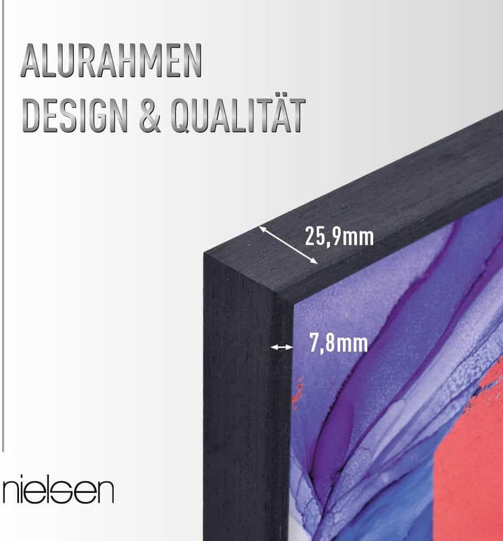 nielsen Aluminium Bilderrahmen Alpha, 59,4x84,1 cm (A1), Grau Grau 59,4 x 84,1 cm (A1), Grau 59,4 x