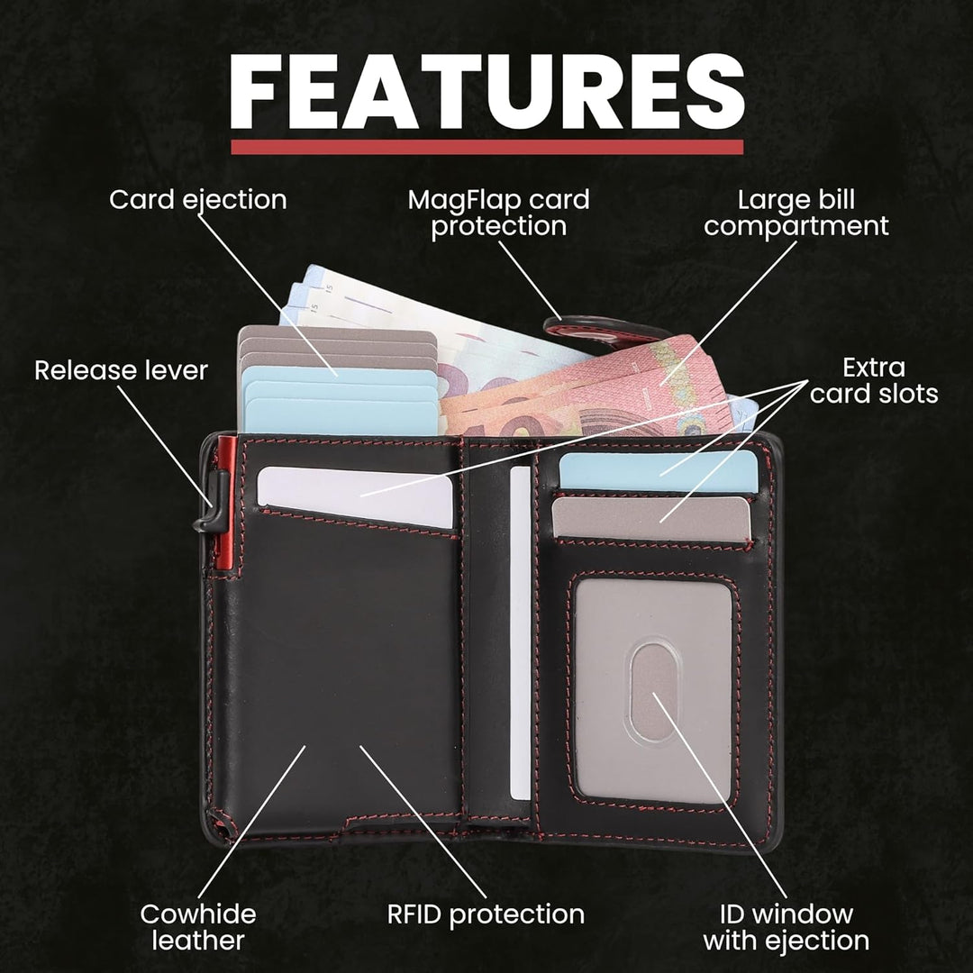 Will Fire® MagFlap® MultiTag | Airtag Android Wallet für Samsung Galaxy Smart Tag + Tile Chipolo ATU