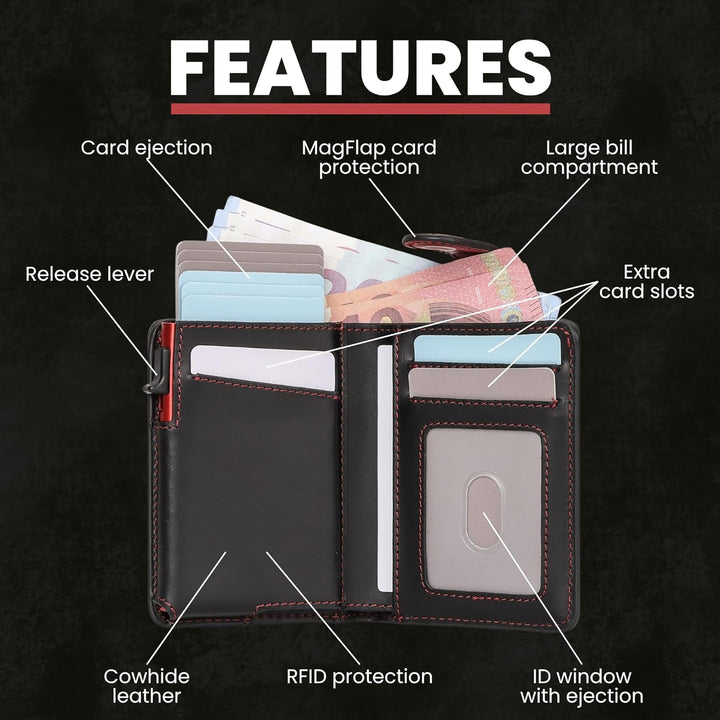 Will Fire® MagFlap® MultiTag | Airtag Android Wallet für Samsung Galaxy Smart Tag + Tile Chipolo ATU