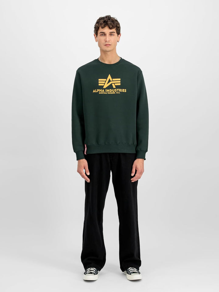 Alpha Industries Herren Basic Big Logo Sweatshirt XXS Dark Petrol, XXS Dark Petrol